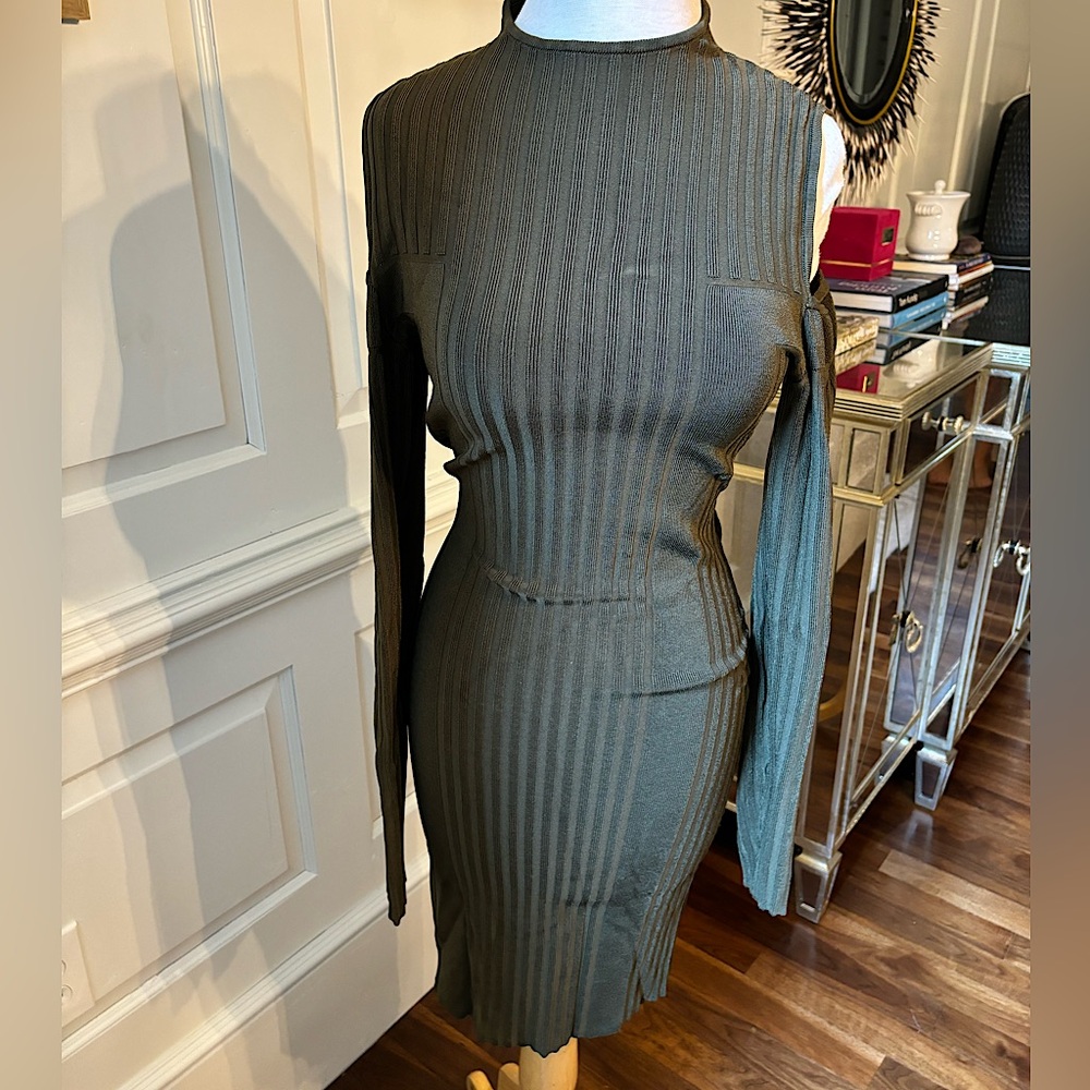 Rachel Roy bodycon mini dress, size S olive green, excellent condition